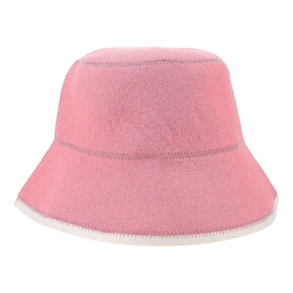 Sauna Accessories for Women Wool Hat for Sauna Pink Round Reusable Sauna Hat 27.00X27.00X19.00cm Comfortable 1pc