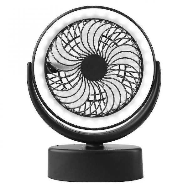 Hhcx-rechargeable Desk Fan Camping Fan With Led Lantern Power Bank For Tent Outdoor