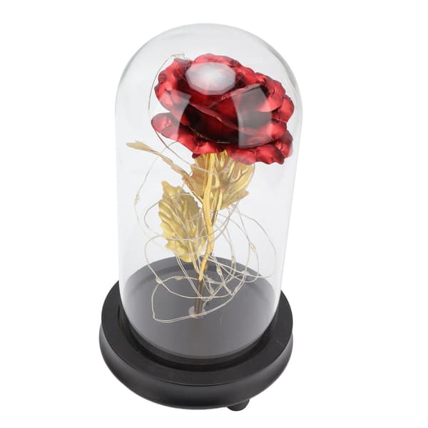 LED Rose Blomst i Glaskuppel med Lys Evig Gave til Mor Kæreste