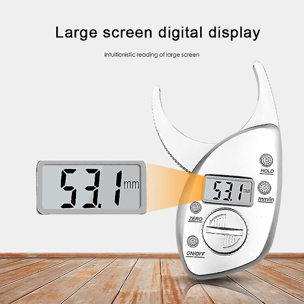 Lcd-skärm Fettmätningsinstrument Bärbar fettklämma Silver
