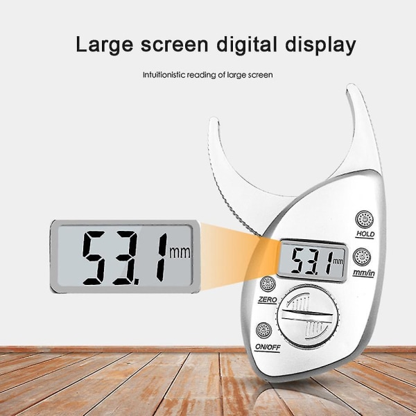 LCD-skjerm fettmåleinstrument Bærbar fettklemme Silver