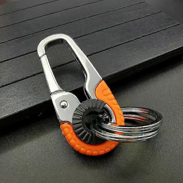 【BQ】Nøglering i rustfrit stål, multifunktionel karabinhage til mænd, bærbar hængespænde 1pc orange