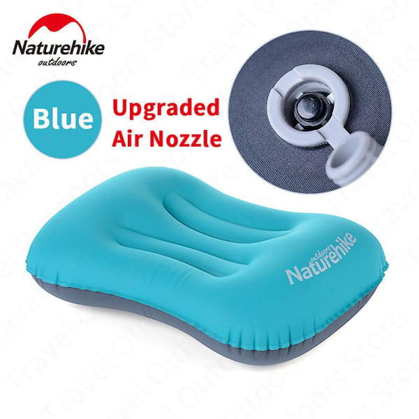 Naturehike Camping Oppustelig Pude Udendørs Rejse Luftpude Nakke Camping Sovepude Hurtig Bærbar TPU Elastisk Stof Blue-UP