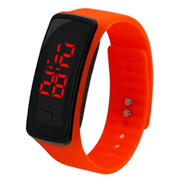 Digital Watch With Lcd Display Simple Operation Silicone Wrist Band Date Display For Kids Gray