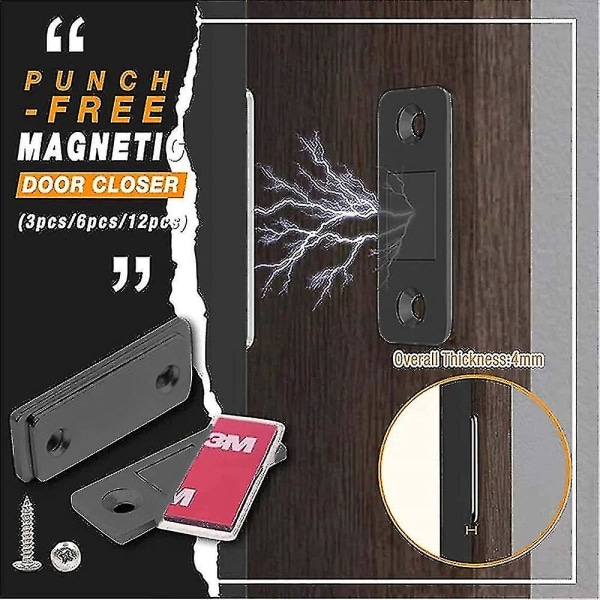 8 kpl Ultraohuet näkymätön magneettinen oven tulppa, vetolaatikon magneettisalpa
