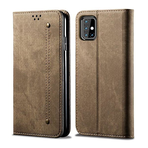 Galaxy M31s Deksel, Retro Denim Lær Flip Wallet Stand Deksel for Samsung Galaxy M31s