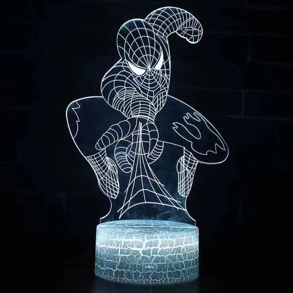 Spiderman 3d Led Illusion Nattljus 7 farger skjermbord
