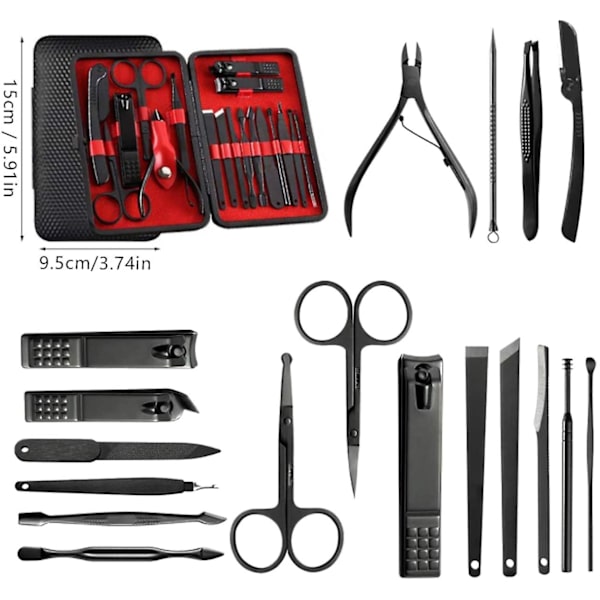 18st Manikyr Set Nagelklippare Pedikyr Kit Manikyr Professionella Verktyg Present