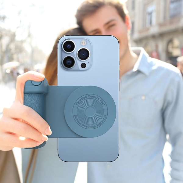 3 i 1 magnetisk telefonhållare - Handhållen Selfie Booster-fäste, bluetooth kameraslutare Handgrepp Black