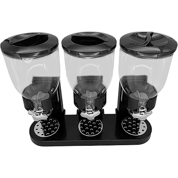 2L korndispenser, plastik tørfoder korndispenserbeholder 3 rum