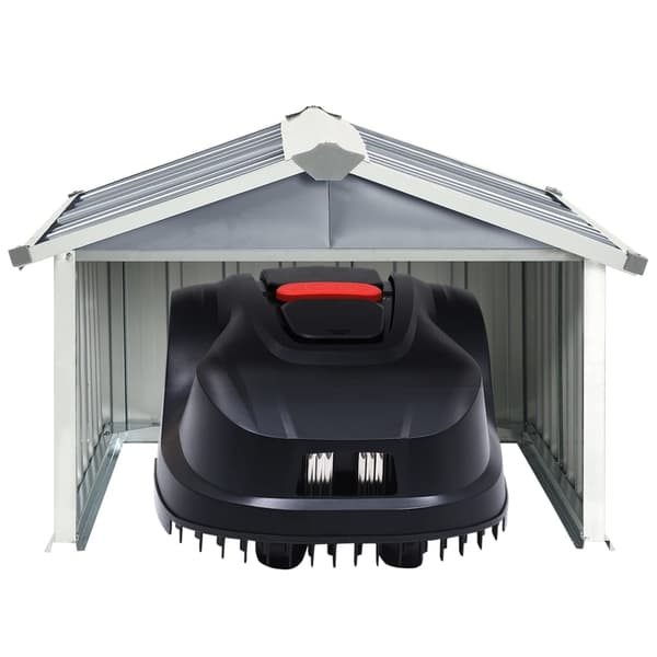 【BQ】vidaXL Robotplæner skur 92x97x63 cm galvaniseret stål grå Grey grå