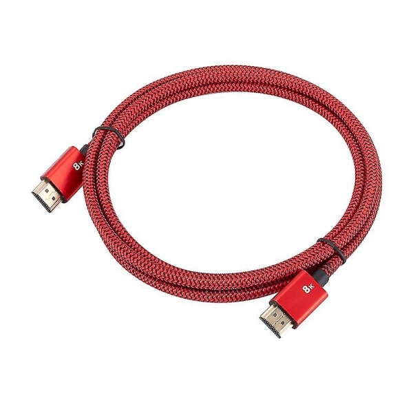 8k Hdmi-kompatibel 2.1 kabel Ultra High Speed ​​4k 120hz flätad sladd Kabel Röd Red