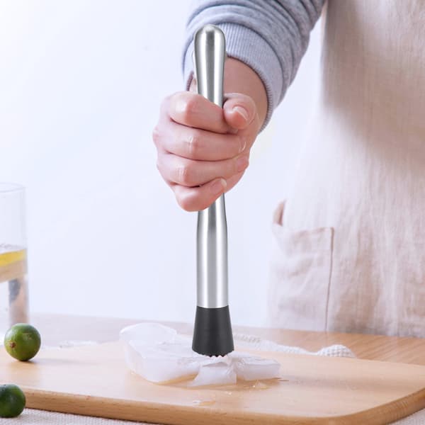 25 cm isknuser i rustfrit stål, cocktailvinmuddler, blandeværktøj til hjemmebaren