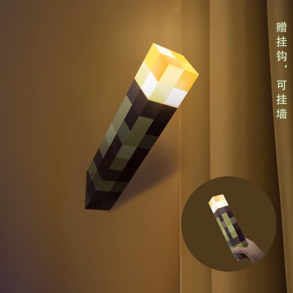 Minecraft Pixel Lampe | LED Skrivebordslampe Dekorativ Nattlampe torch lamp