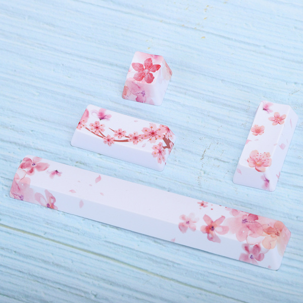 Sakura Pattern Keycaps Set för mekaniskt tangentbord (4st)