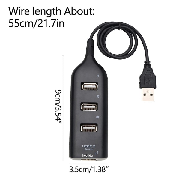 Höghastighets plug-in Usb2.0 Splitter stöder Hot-swappable Hub Hub USB Extension One For Four