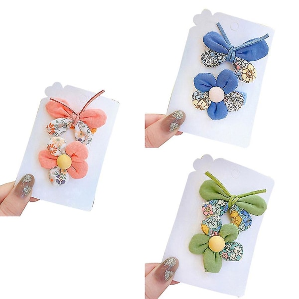 2kpl Lapset Baby Vauvat Hiusrusetit Barrettes Sweet Candy Color Butterfly Kukka Rusetti Alligaattori Hiusneulat Kawaii Liukumattomat Hiustarvikkeet Harmaa Grey