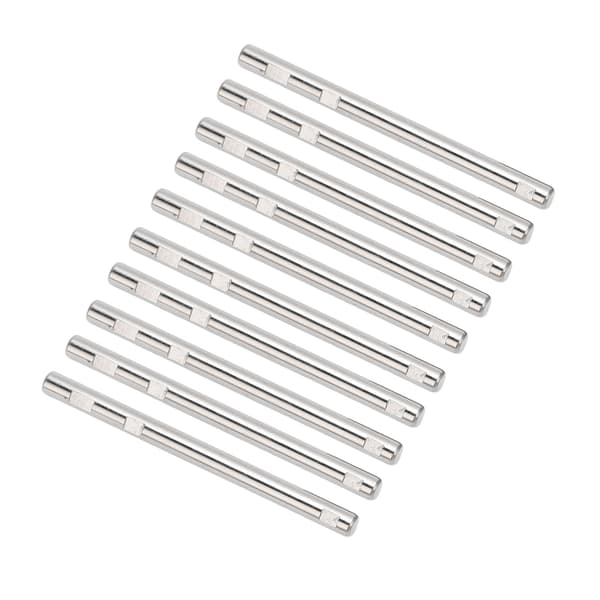 10 stk. 4 mm Dia børsteløs motoraksel i rustfritt stål for RC bil fly båt sølv