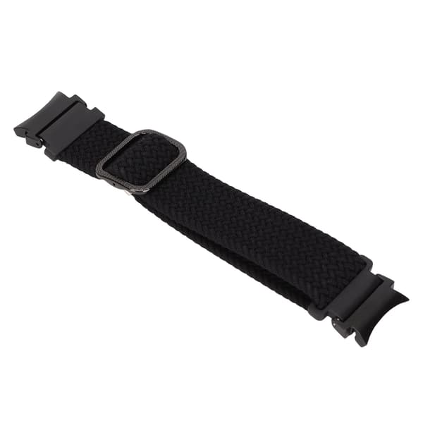Urremærke Elastisk Nylon Flettet Justerbar Håndledsrem Armbånd Urrem til Galaxy Watch 4 Sort