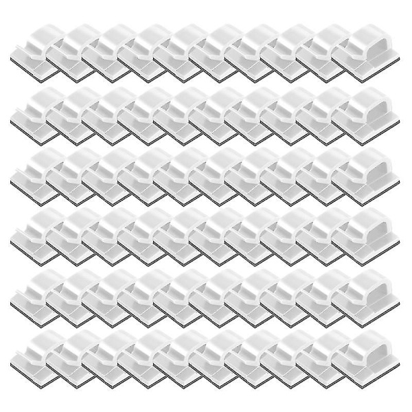 60 stk utendørs kabelklemmer med selvklebende bånd Lyssnøreholder Home Decor White White
