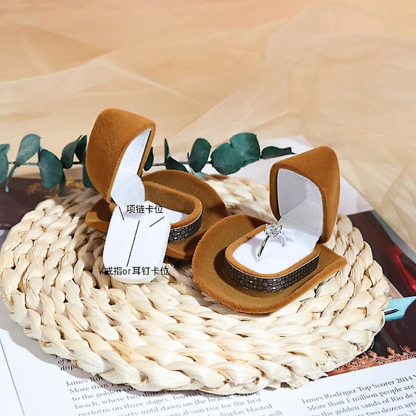 Western Cowboy Hat -korurasia, Creative Cowboy Hat -korurasia, Velvet-korusormuslaatikko