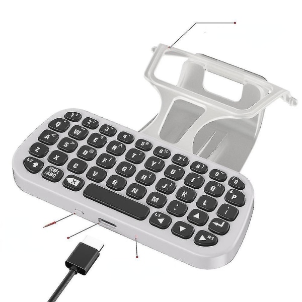 Nyt Ps5 Chatpad Mini Gaming Keyboard Trådløst chatbeskedtastatur med lyd-/headsetstik til Sony Playstation 5