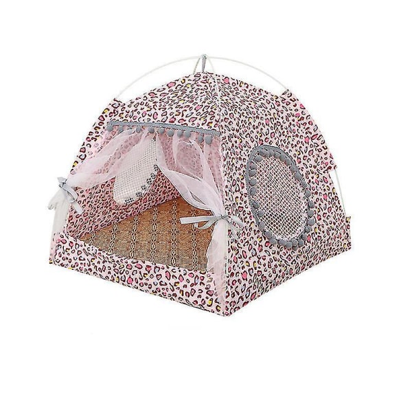 Universal Cat Teltta Cat House Suljettu Comfort Teltta Lattialla Lemmikkieläinten pentukotitarvikkeet XL 05 Leopardinpunainen XL 05 Leopard-Pink