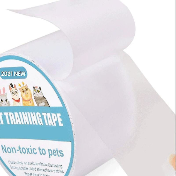 Anti Cat Scratch Tejp, 2,5 tum X 3 yards Cat Training Tejp Transparent genomskinlig dubbelsidig Cat Scratch Avskräckande Tejp