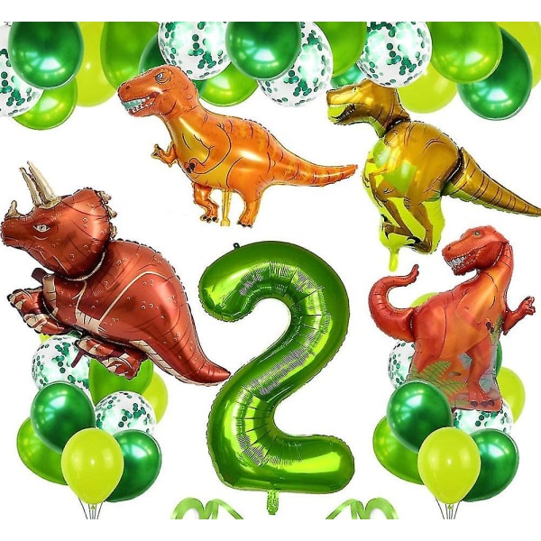 Dinosaur Folie Ballon Baggrundsdekoration Fødselsdagsfest tilbehør (nummer 1) 31 stk. color 2