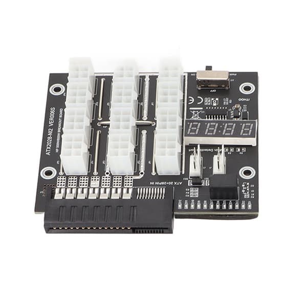 12-ports 6-pins LED spenningsdisplay Mining GPU Breakout Board