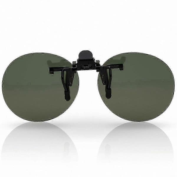【BQ】Polariserte Clip-On Runde Solbrillerfeste for Briller Black One size