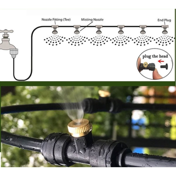 9M misting System, for hageparasoll trampoline drivhus svømmebasseng