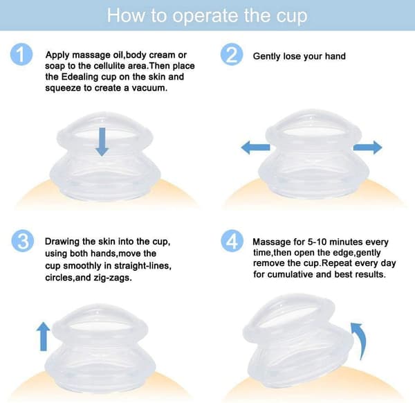 【BQ】Silikone Cupping Terapi Sæt Kopper Massage til Ansigt Krop