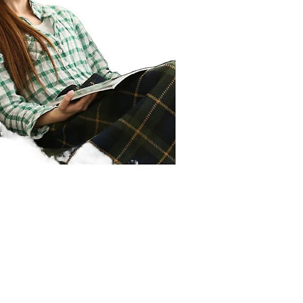 Dobbelt-lags Lazy Shawl Tæppe Fugtabsorption Opvarmning Varmt Tæppe Kontor Hjem Fritid Multi-purpose Nap Enkelt tæppe Khashoggi 100x140cm