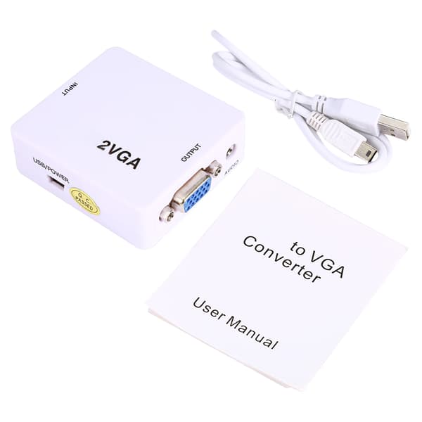 Mini HDMI til VGA-omformer - 1080P Adapter med USB-kabel