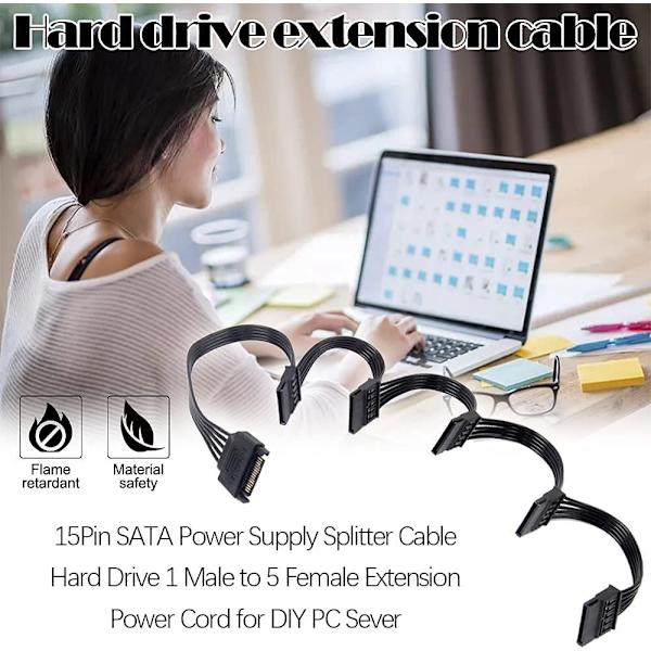 15-stifts SATA Power Splitter-kabel Power för gör-det-själv PC-server Praktiskt bearbetad