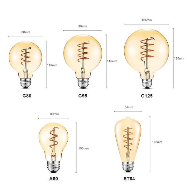 Led Filament Edison pærer Dekorativ Edison lampe