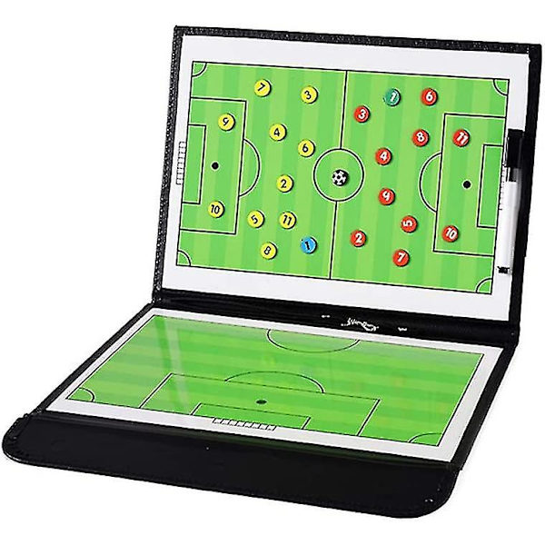 Fodbold Magnetic Tactic Board-fodboldtrænermappe med lynlåslomme
