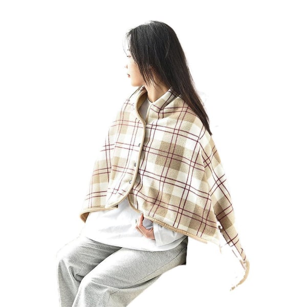 Dobbelt-lags Lazy Shawl Tæppe Fugtabsorption Opvarmning Varmt Tæppe Kontor Hjem Fritid Multi-purpose Nap Enkelt tæppe Khashoggi 100x140cm