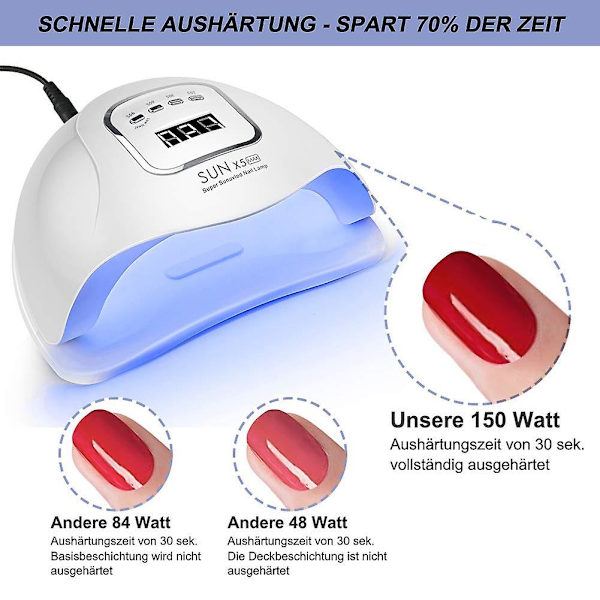 80w Nail Tørkelampe Uv Led Nail Lamp Gel Nails Med 4 Timer Setting Sensor European regulations