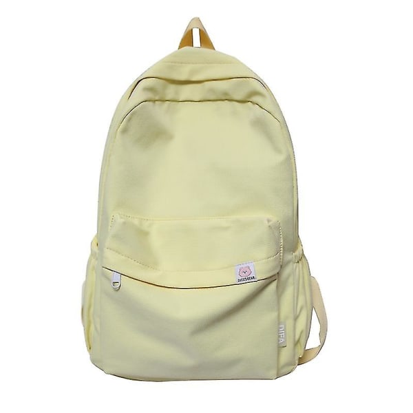 Lätta vattenbeständiga enfärgade ryggsäckar för tonårsflickor Skolbokväskor för kvinnor yellow