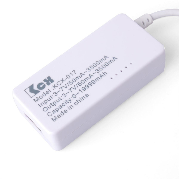 Lcd Usb Oplader Kapacitet Strømspænding Tester Måler Til Telefon Power Bank white