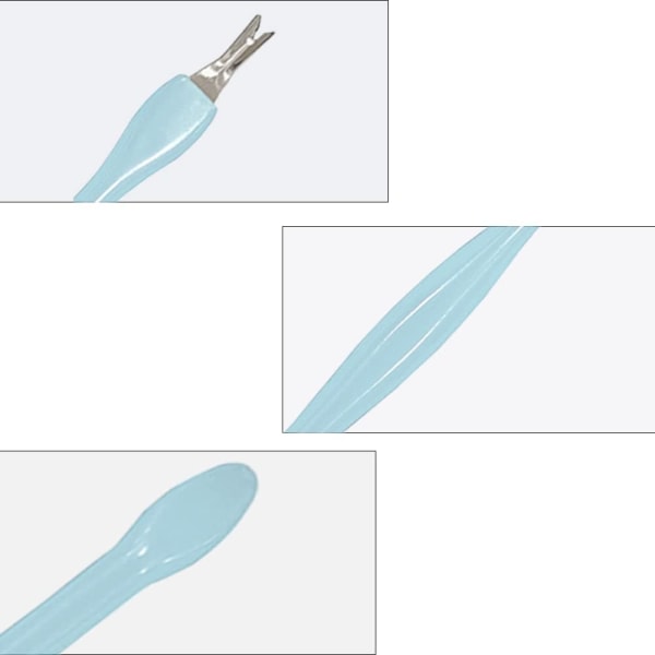 3 stk cuticle trimmer pusher, dobbel hode cuticle pusher, for manikyr, pedikyr