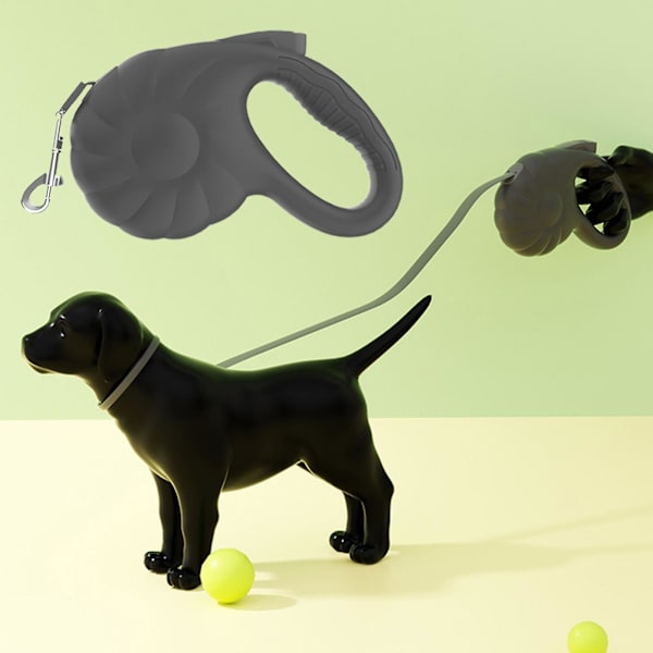 Husdjurskoppel Makron Multifunksjon Infällbar Holdbar Ljudfri med kontrollknapp 16 fot forlengbart hundkoppel Grey 5m