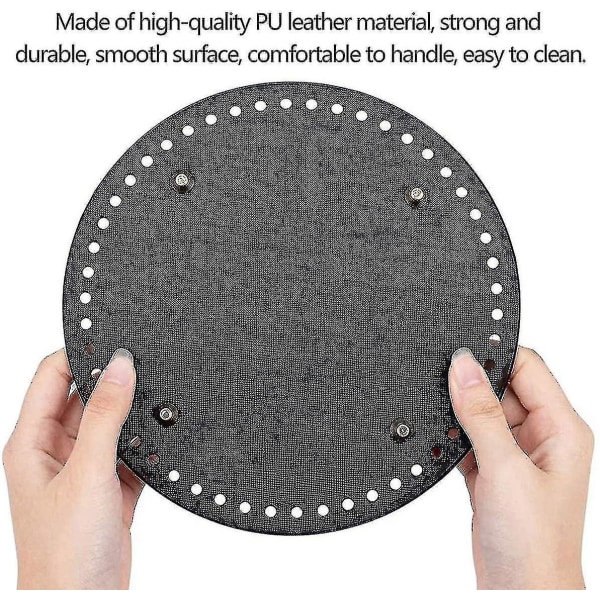 Bag Base For Crocheting Leather Basket Bottom Leather Bag Shaper Base(6pcs, Brown, Black)