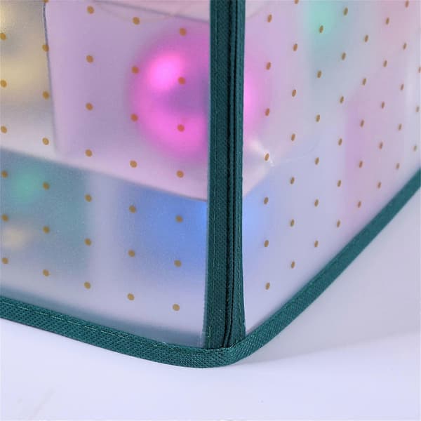 64-roms fleksibel oppbevaringsboks for julepynt, glidelås, permanent presentasjonsmateriale, flerfarget Golden dot green edg