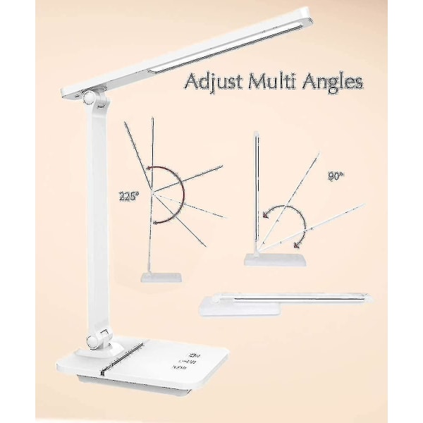 Adjabd skrivbordslampa 3 Ing-lägen Justerbar Ness Usb-port Cellmt