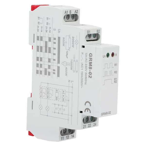 GRM8-02 Elektronisk Impulsrelä Låsrelä Minnesrelä AC 230V
