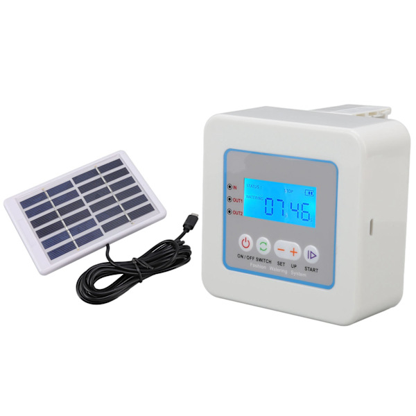 Mikro Automatisk Drypvandingssæt Programmerbar Timer Solar Multifunktion Vandingssprøjte LED-display
