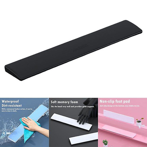 Pu Keyboard Handledsstödsdyna Bekvämt handstöd 104 nycklar Svart